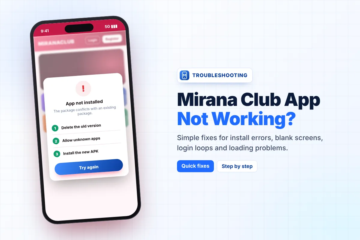 Mirana Club App Not Working? 6 Common Problems and Easy Fixes