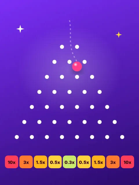 Plinko X game in the Mirana Club app